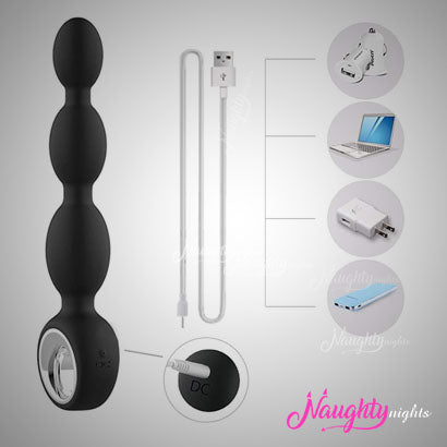 Vibrating Anal Beads With Wireless Remote Control - USB Charging